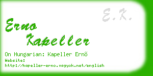 erno kapeller business card
